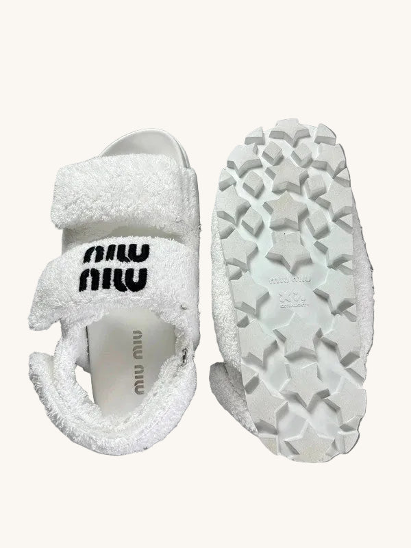 Sandales Miu Miu Terry Spartiate — Blanc - vue 3