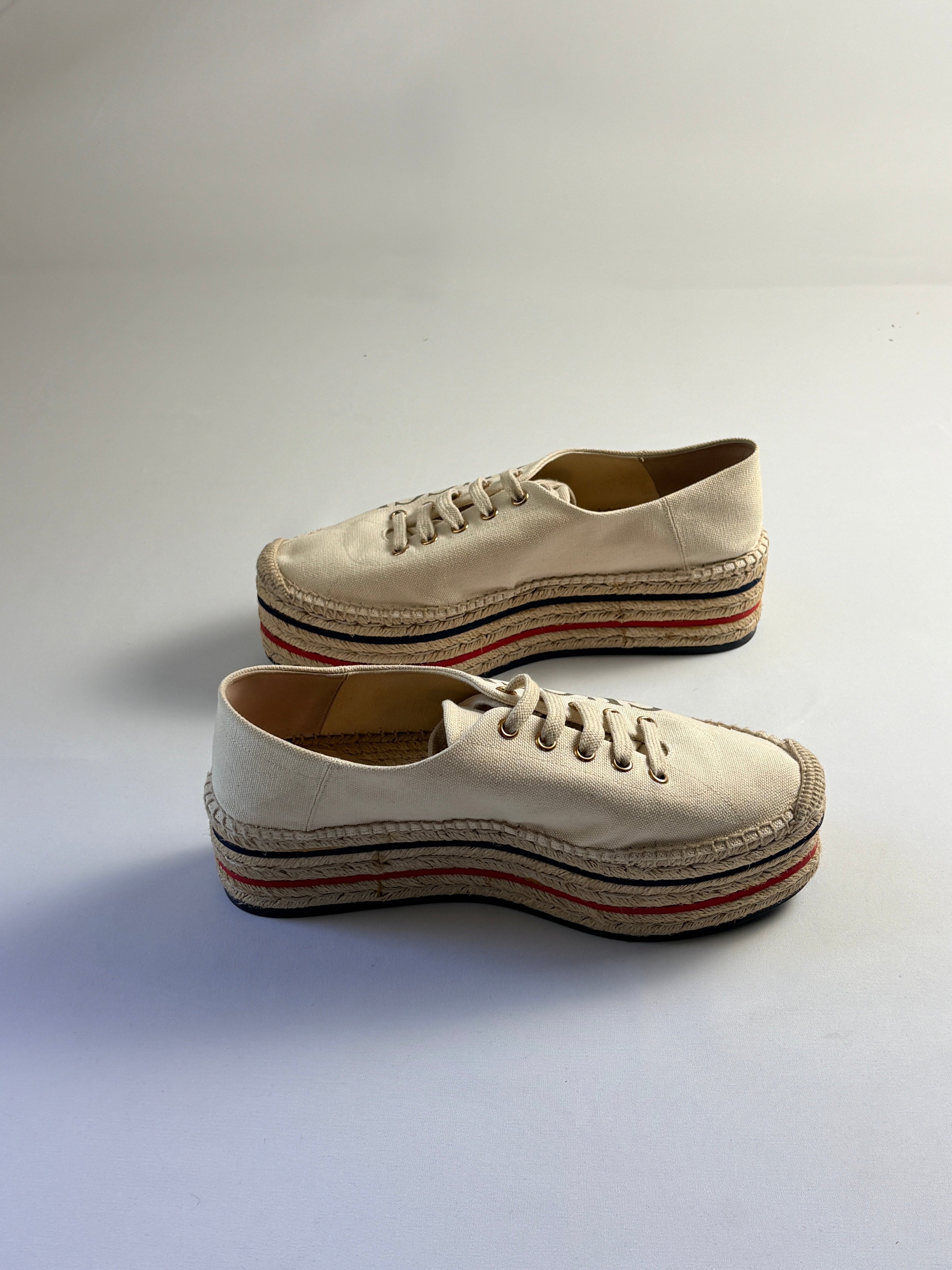 Espadrilles Gucci plateforme GG Vintage écru T39 - semelle plateforme