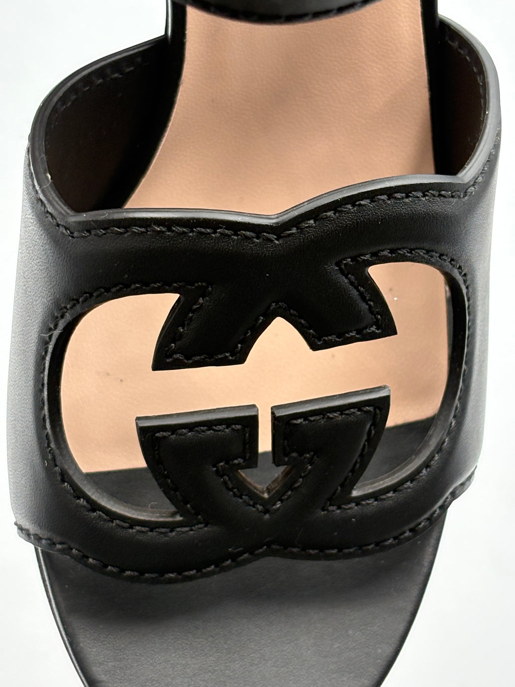 Sandales Gucci Plateforme Interlocking G — talon bloc effet bois 12 cm