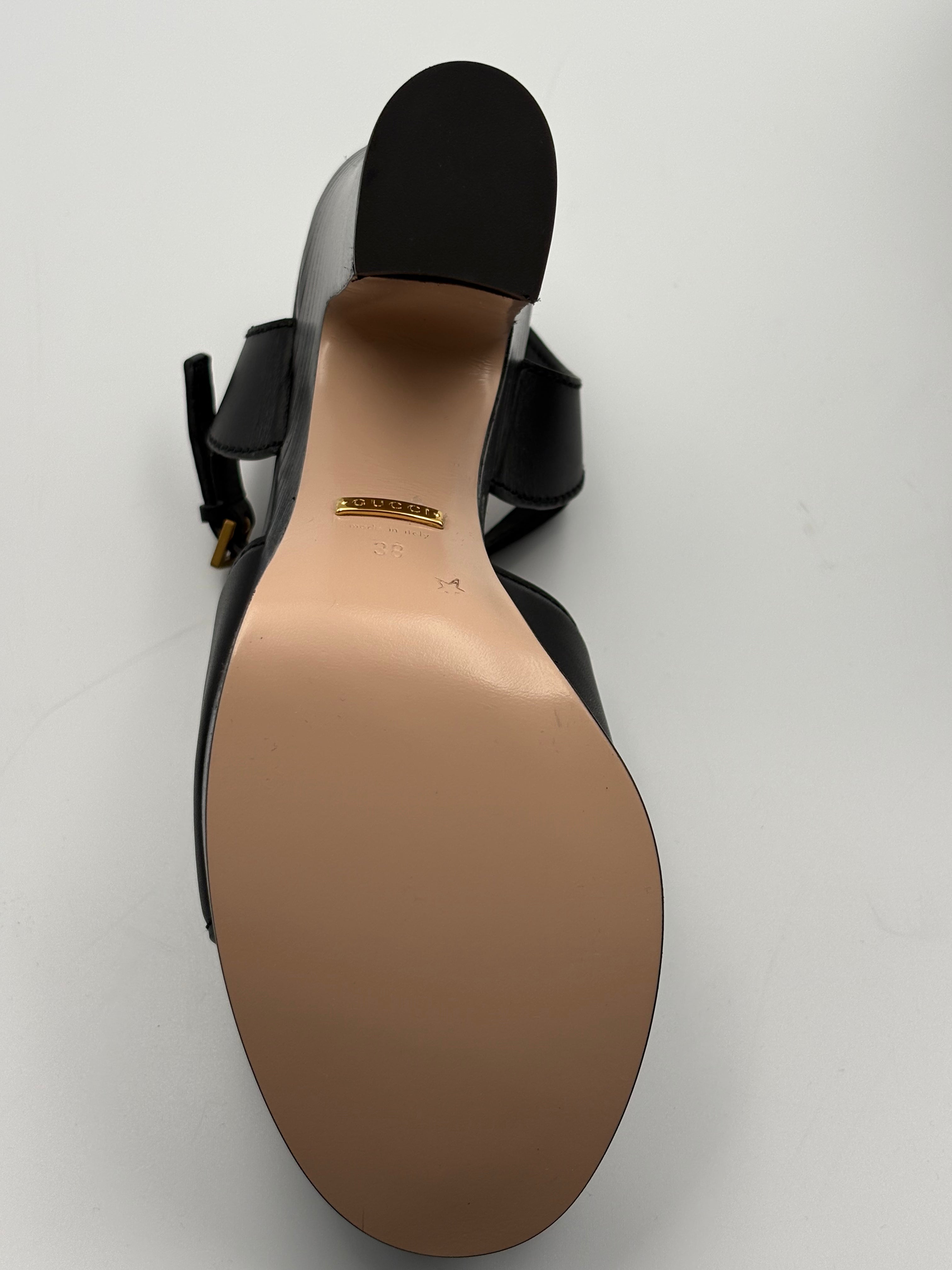 Sandales Gucci Plateforme Interlocking G — semelle intérieure cuir nude